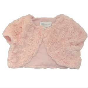 Short Sleeved Faux Fur Cardigan/Bolero